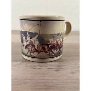 VTG Polo Match‎ Grounds Made in Japan 1890 Horse Rider Coffee Tea Cup Mug